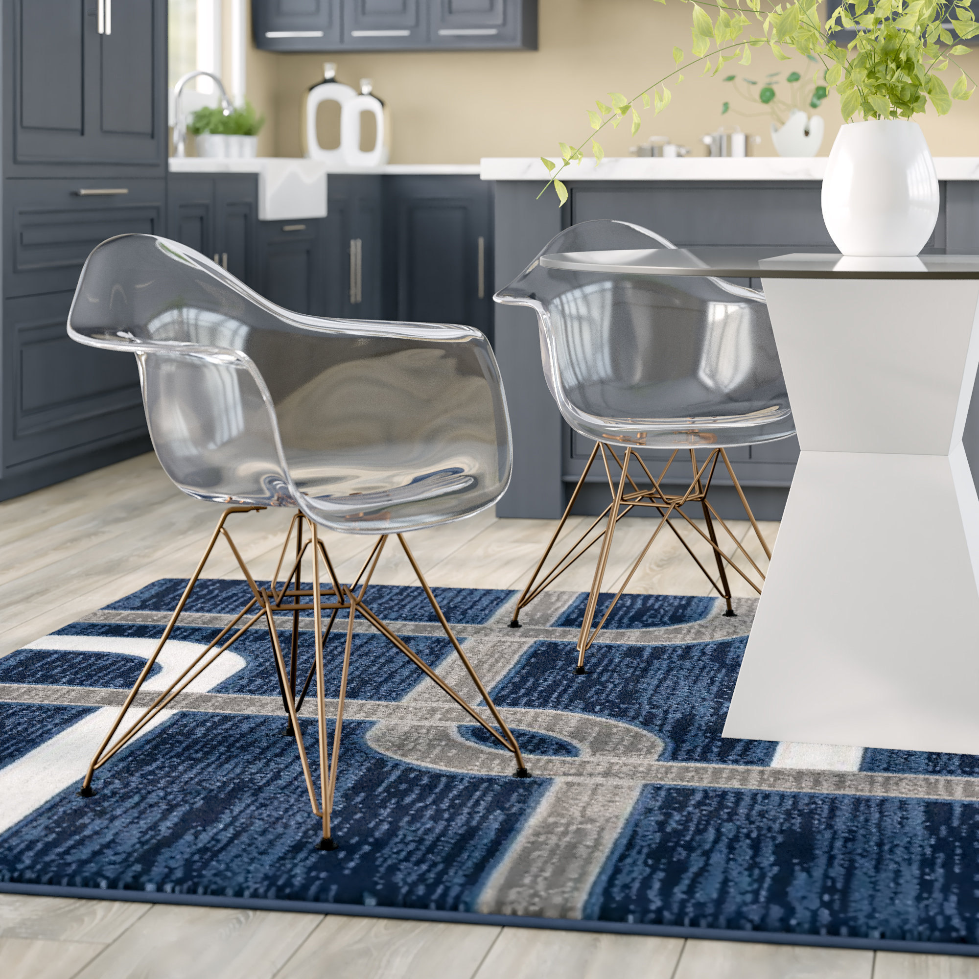 Orren Ellis Nunley Arm Chair in Clear Reviews Wayfair
